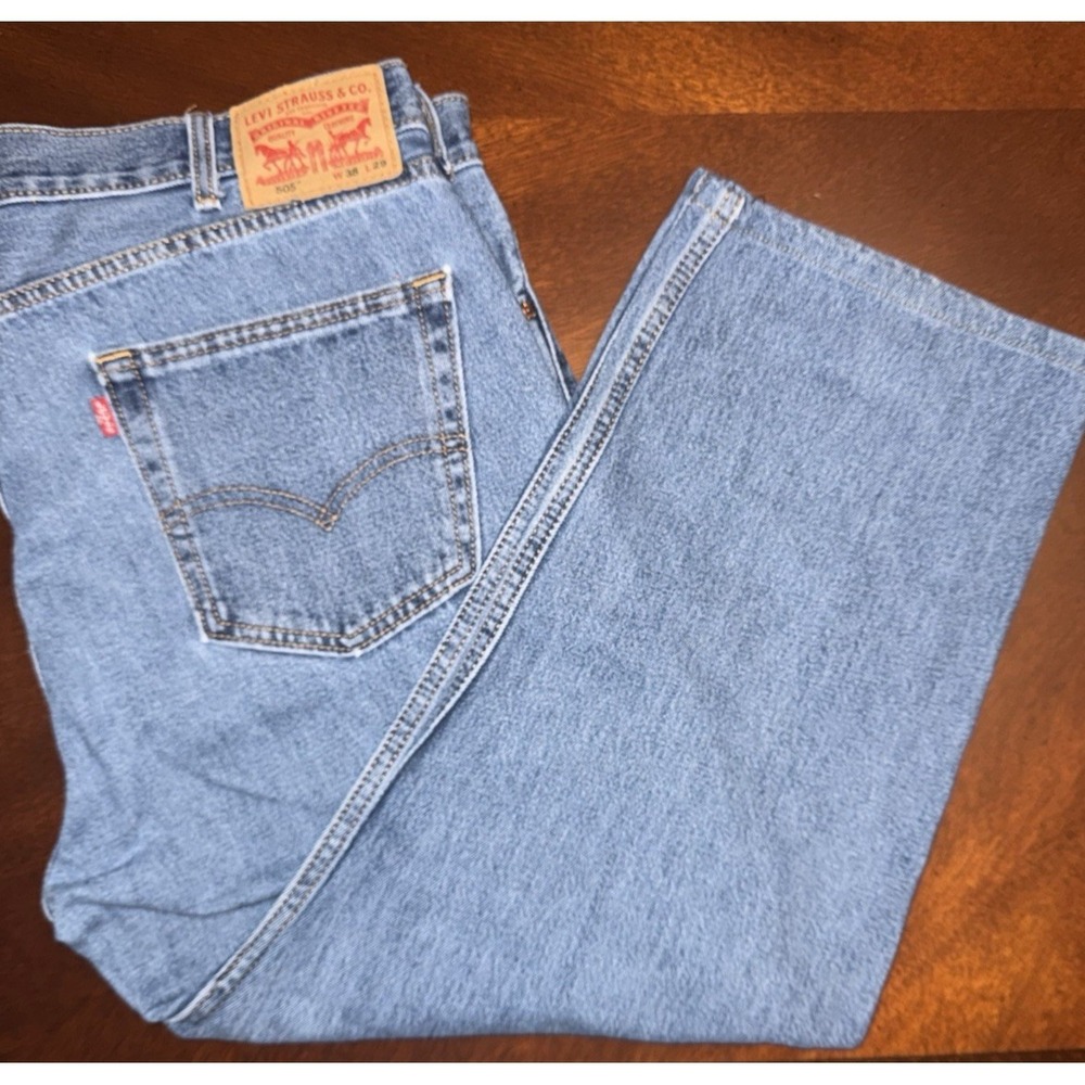 Levi 505 Mens Womens Jeans 38x24* Regular Fit  Straight Leg Blue Denim SEE NOTES